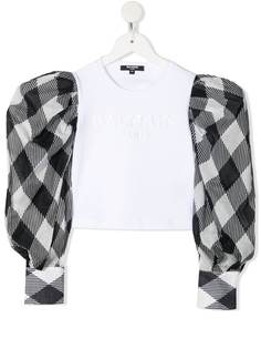 Balmain Kids джемпер в клетку гингем