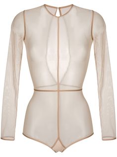 Ann Demeulemeester прозрачное боди с длинными рукавами