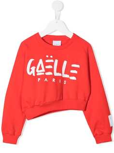 Gaelle Paris Kids толстовка асимметричного кроя с логотипом