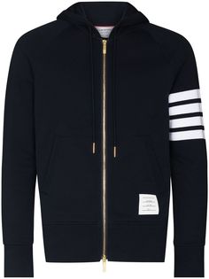 Thom Browne худи на молнии с полосками 4-Bar