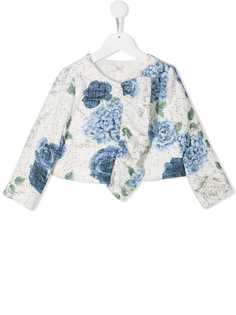 Monnalisa куртка с цветочным принтом и пайетками
