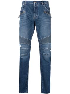 Balmain джинсы кроя слим со вставками в рубчик