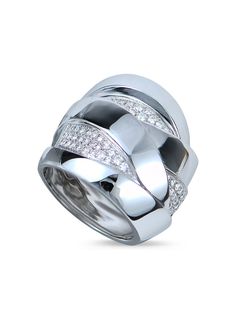 MATTIOLI кольцо Maldamore 3 из белого золота с бриллиантом