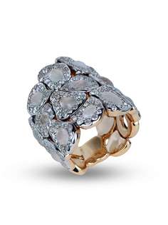 RODNEY RAYNER тройное кольцо Via Roma из розового золота с бриллиантами