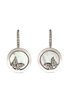Carrera Y Carrera серьги-подвески Mariposas из белого золота с бриллиантами