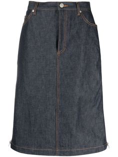 A.P.C. джинсовая юбка с плиссировкой