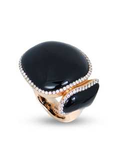 CHANTECLER кольцо Enchanté из розового золота с ониксом и бриллиантом