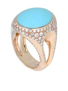 CHANTECLER кольцо Cherie из розового золота с бирюзой и бриллиантами
