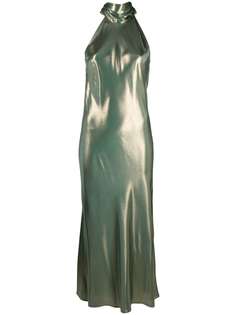 Galvan платье с высоким воротником и эффектом металлик