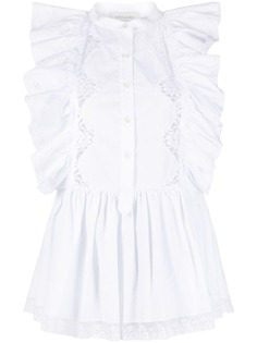 Ermanno Scervino рубашка с оборками и кружевом