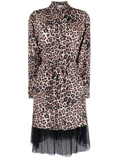 LIU JO платье-рубашка с леопардовым принтом