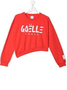 Gaelle Paris Kids толстовка асимметричного кроя с логотипом