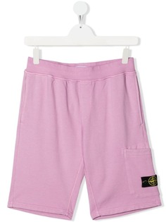 Stone Island Junior шорты с нашивкой-логотипом