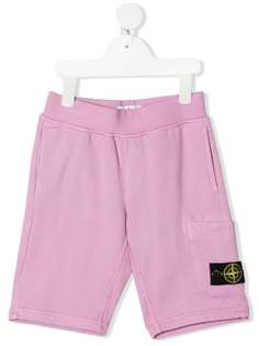 Stone Island Junior шорты с нашивкой-логотипом