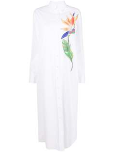 Stella Jean платье-рубашка длины макси с цветочным принтом