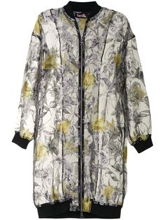 Haculla полупрозрачный длинный бомбер с цветочным узором