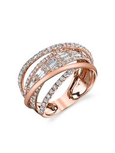 SHAY кольцо Orbit из розового золота с бриллиантами