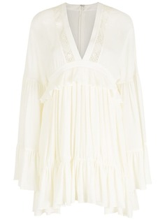 Saint Laurent платье мини с V-образным вырезом