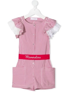 Monnalisa полосатый ромпер с логотипом