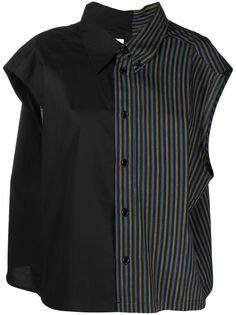 MM6 Maison Margiela рубашка асимметричного кроя с драпировкой