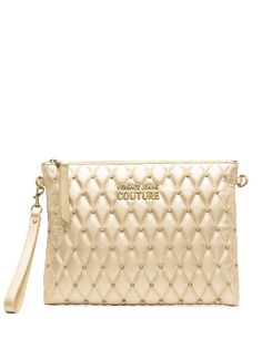 Versace Jeans Couture стеганый клатч с логотипом