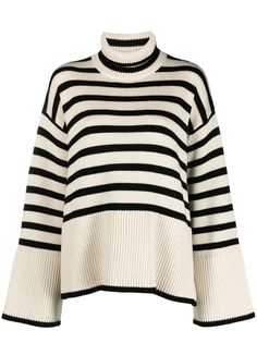 Totême полосатый джемпер с высоким воротником