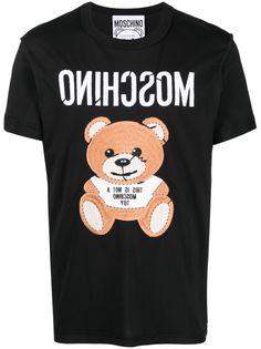 Moschino футболка с вышивкой Teddy Bear