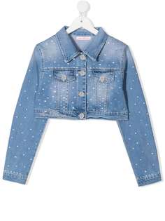 Miss Blumarine джинсовая куртка с кристаллами