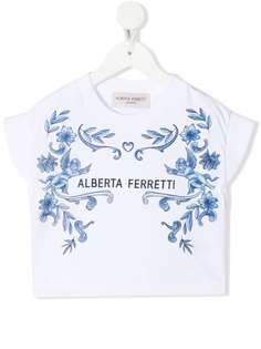 Alberta Ferretti Kids укороченная футболка с логотипом