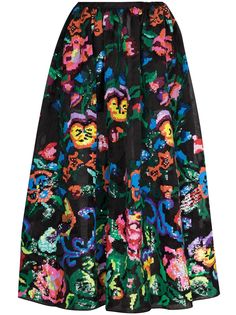 Ashish юбка с цветочным узором и пайетками