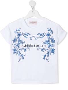 Alberta Ferretti Kids футболка с цветочным принтом