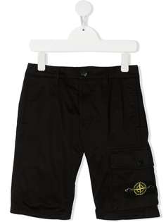Stone Island Junior шорты с нашивкой-логотипом