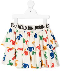 Mini Rodini юбка с принтом и оборками