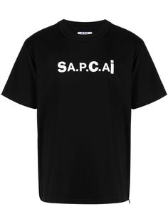 A.P.C. футболка на молнии с графичным принтом