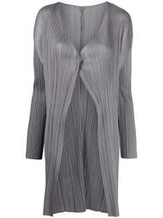 Pleats Please Issey Miyake удлиненный топ с плиссировкой