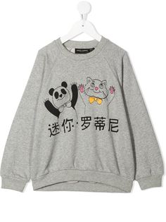 Mini Rodini толстовка Cat and Panda