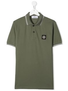 Stone Island Junior рубашка поло с короткими рукавами и нашивкой-логотипом