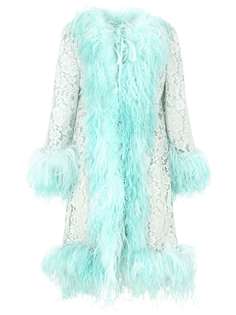 Dolce & Gabbana кружевное пальто со вставками из искусственного меха