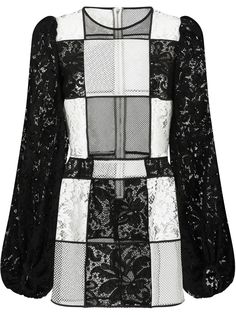 Dolce & Gabbana кружевное платье в шахматную клетку