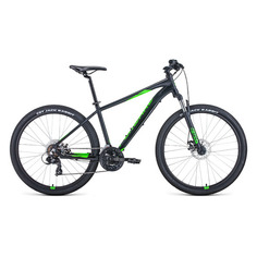 Велосипед Forward Apache 27,5 2.2 disc (2021) горный рам.:17" кол.:27.5" черный матовый/ярко-зеленый