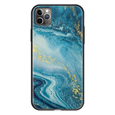Чехол (клип-кейс) Deppa Glass Case, для Apple iPhone 11 Pro Max, голубой агат [87267]
