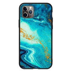 Чехол (клип-кейс) Deppa Glass Case, для Apple iPhone 11 Pro, голубой агат [87253]