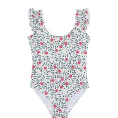 Слитный купальник с принто и оборками Sonia Rykiel Enfant