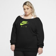 Женская флисовая футболка с длинным рукавом Nike Air (большие размеры)