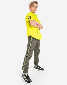 Хаки брюки-джоггеры с лампасами для мальчика Gloria Jeans