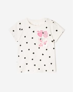 Белая футболка с принтом My sweet heart для девочки Gloria Jeans