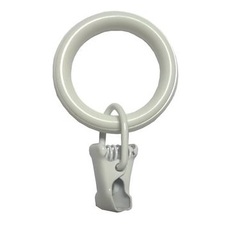 Кольца с зажимом Арт-декор белый диаметр 20, 10 шт.
