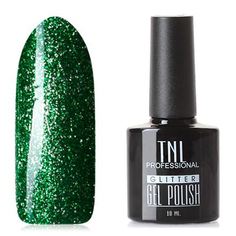 TNL, Гель-лак Glitter №33, Зеленый с мелким шиммером
