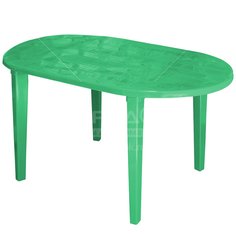 Стол пластиковый овальный Стандарт Пластик Групп зеленый, 140х80х71 см