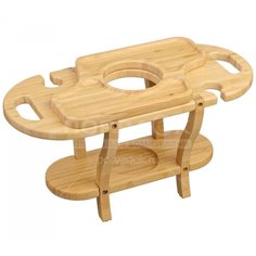Поднос-столик деревянный, 45х20х23.5 см, бамбук с менажницей КТ-СТ-08 Катунь